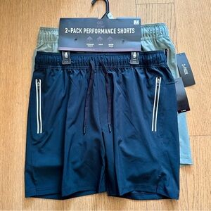 Men’s 2 Pack Black And Sage Stretch Woven Shorts NWT - Size M